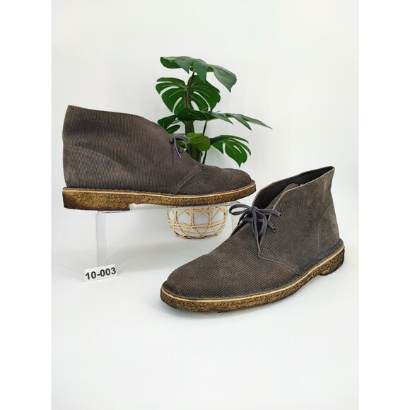 Clarks Desert Trek Men\'s Size 10.5 US M Gray Corduroy Leather Chukka Boots 34316 main image 4